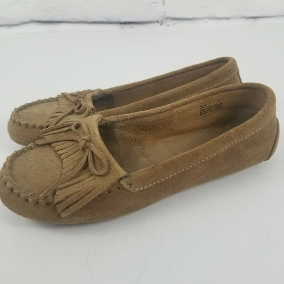 Minnetonka Kilty Fringe Moccasins Slip On Shoes - Picture 4 of 7